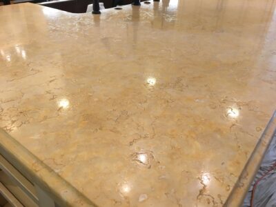Cleaned and sealed marble kitchen counter in Atherton