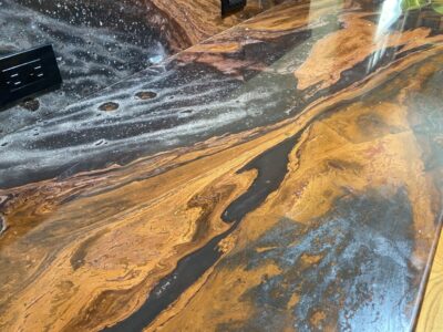 Cleaned, polished and sealed marble counter