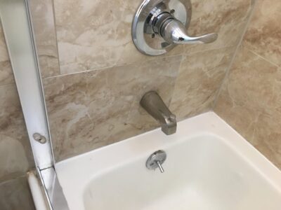 Caulking replaced in a bathroom