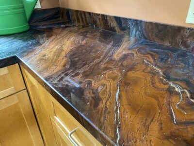 Caulking replaced in a utility room.